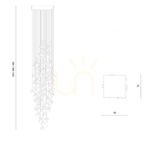 💛 HIVE 2 gold art chandelier LGH0982 - Gie El loft pendant lamp ✨ small 6