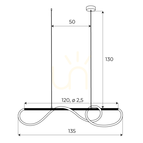 Check Pendant Light Max Light Laguna Gold 120 cm LED 30W P0614