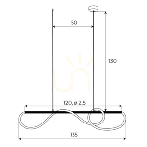 Pendant Light Max Light Laguna Gold 120 cm LED 30W P0614 small 0