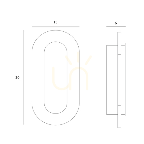 Check Wall Light Max Light Travertino Oval Steel Natural Stone 10W 3000K W0393
