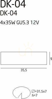 Check Recessed Luminaire Max Light White 4x GU5.3 DK-04 WH