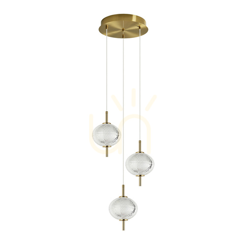Check Pendelleuchte Italux Corado LED Golden Transparent 35 cm PND-81418-3-BK-GD