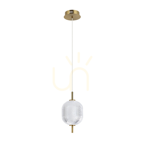 Check Italux Corado LED Pendant Light, Gold with Clear Shade, Ø 15 cm PND-81438-1A-GD