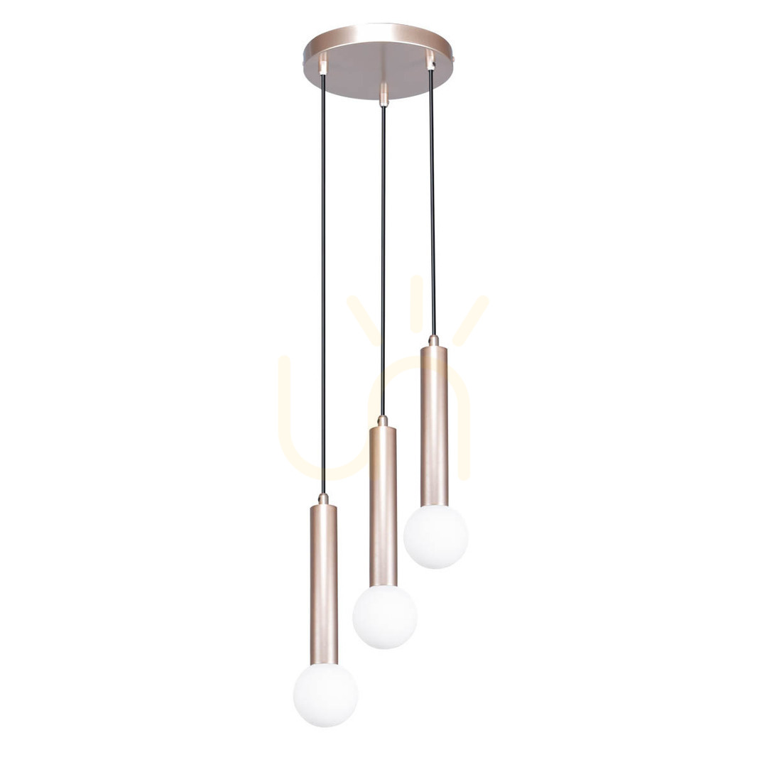 Italux Filano 3-Light Pendant Lamp Brown Glass G9 PND-33574-3-CF