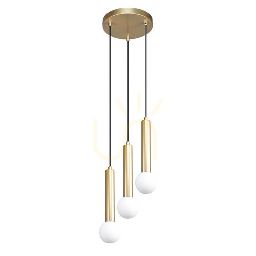 Check Italux Filano pendant light, gold, 3 opal glass globes, 3xG9, PND-33574-3-GD