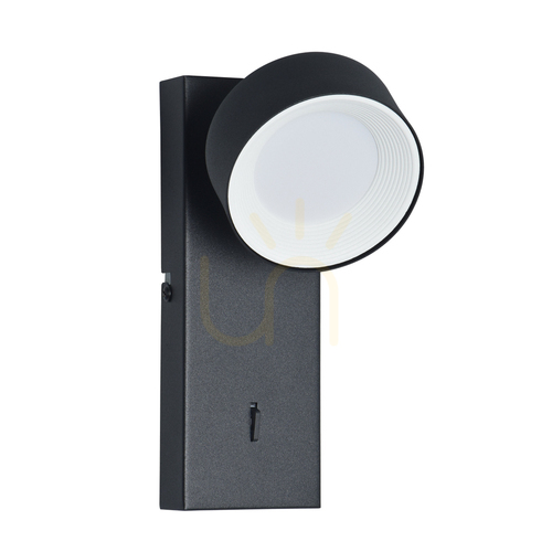 Check Italux Fonten sandblasted black LED wall light 1.8 W 4000 K IP20 WL-47380-1-BK