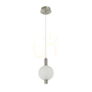 Italux Lenti LED pendant light 7W 3000K silver with white shade PND-83631-1-SC-WH small 0