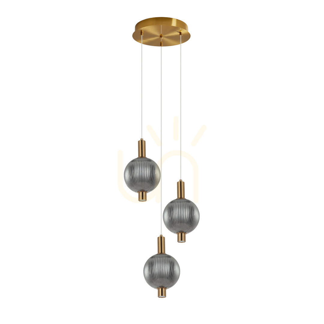 Italux Lenti LED Pendant Lamp Smoky Gold 35 cm PND-83631-3-BRO-SG
