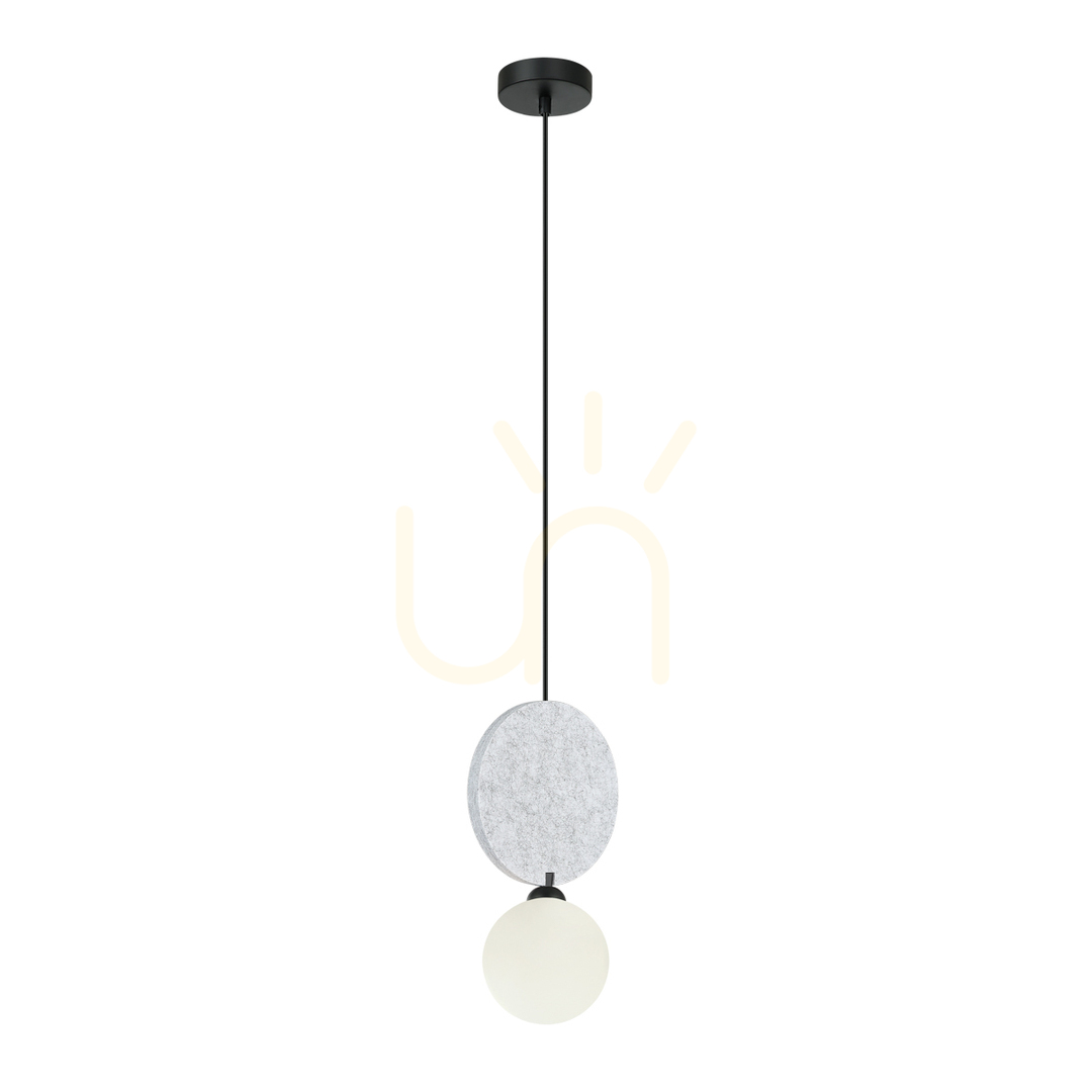 Italux Pendant Light Black White Metal Glass G9 LED 31 cm PND-59779-1M-LGR