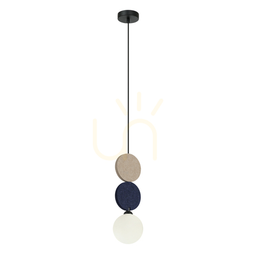 Check Italux Andrea Beige & Blue G9 Pendant Lamp PND-59779C-1S-MLTI