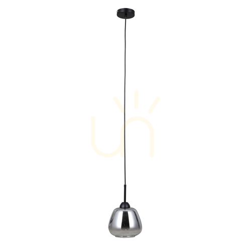 Check Pendulum Light Italux Felis Black Smoky Glass E27 Ø18 cm PND-40824-1-BK