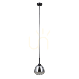 Pendant Light Italux Felis Black Smoked Glass E27 Ø18 cm PND-40824-1-BK small 0