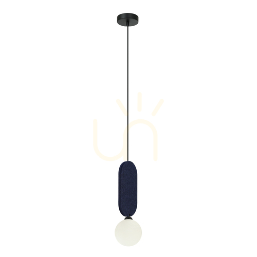 Check Pendant Light Italux Lorenzo Blue G9 38 cm Metal Glass Felt PND-59815-1-BLU