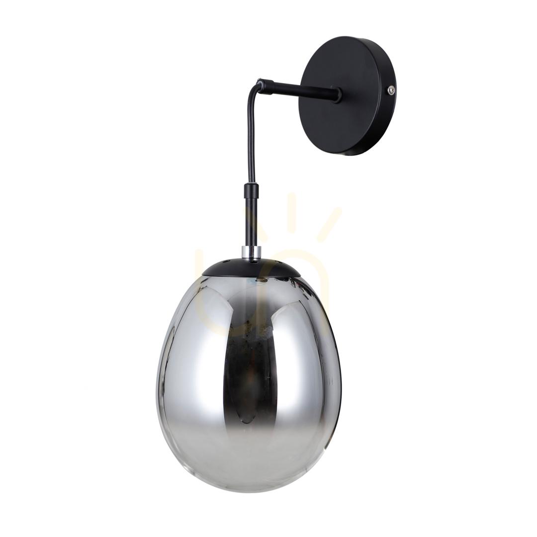 Wall lamp Italux Meolo Black Smoky Glass E14 Sconce WL-40825-1-BK