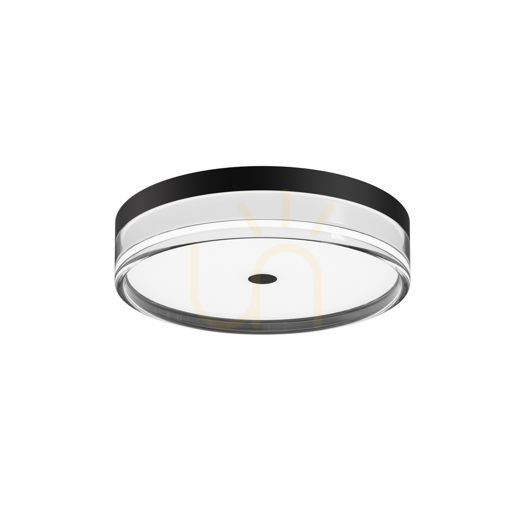 Italux Molino Black LED Plafond 30 cm 24W IP40 PLF-64536-S-BK