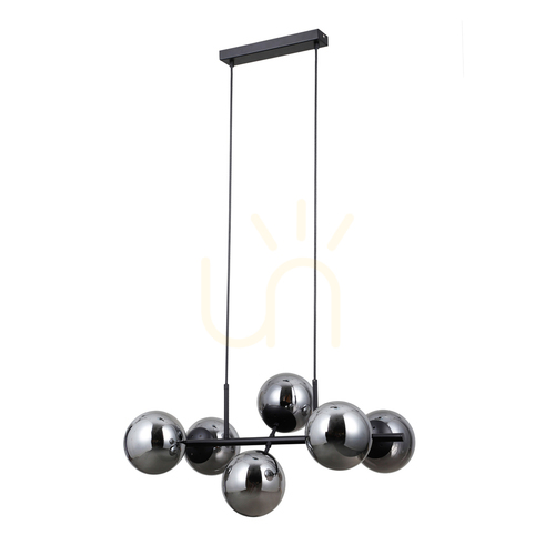 Check Italux Molite Smoky Black 6-Light E14 Pendant Lamp PND-1098-6-BK