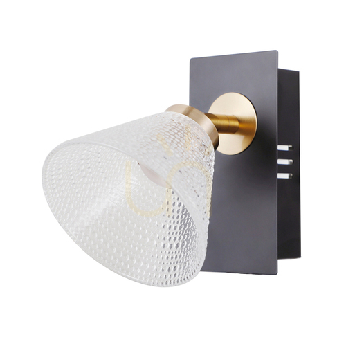 Check Italux Orella LED Wall Lamp Black Glass 3000K 4W WL-34393-1-BK-HBR