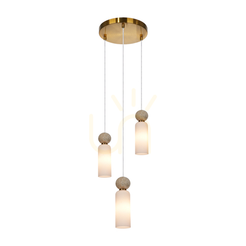 Check Italux Santos G9 Gold Opal Glass Pendant Light PND-95331-3-BRSS