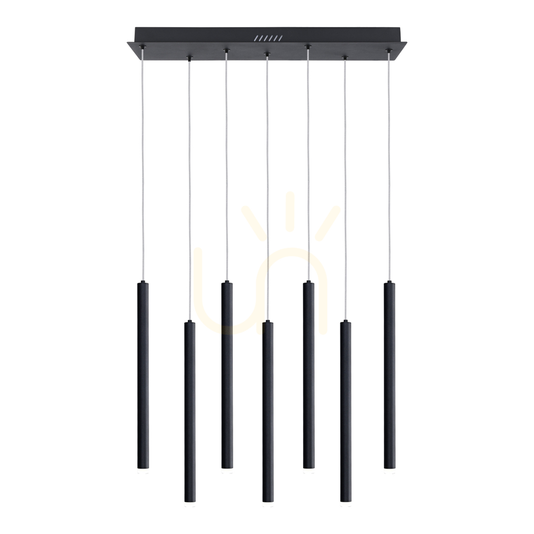 Italux LED Pendant Light Black 7-Light 35W PND-22302-7-BK