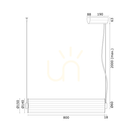 Check ARGON Hampton Transparent Fluted Glass LED Pendant Light 8628