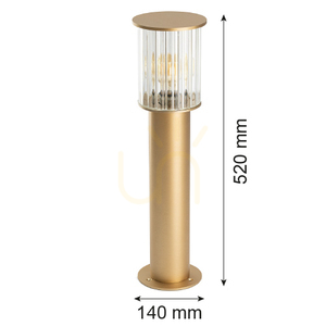 Argon Standing Lamp Transparent Gold Fluted Glass IP44 E27 8753 small 5