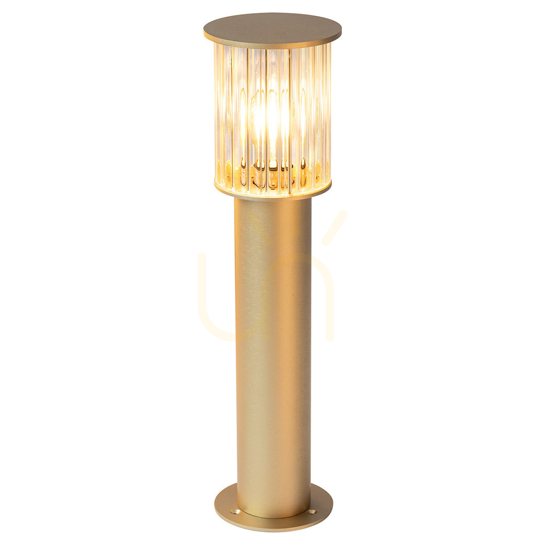 Argon Standing Lamp Transparent Gold Fluted Glass IP44 E27 8753