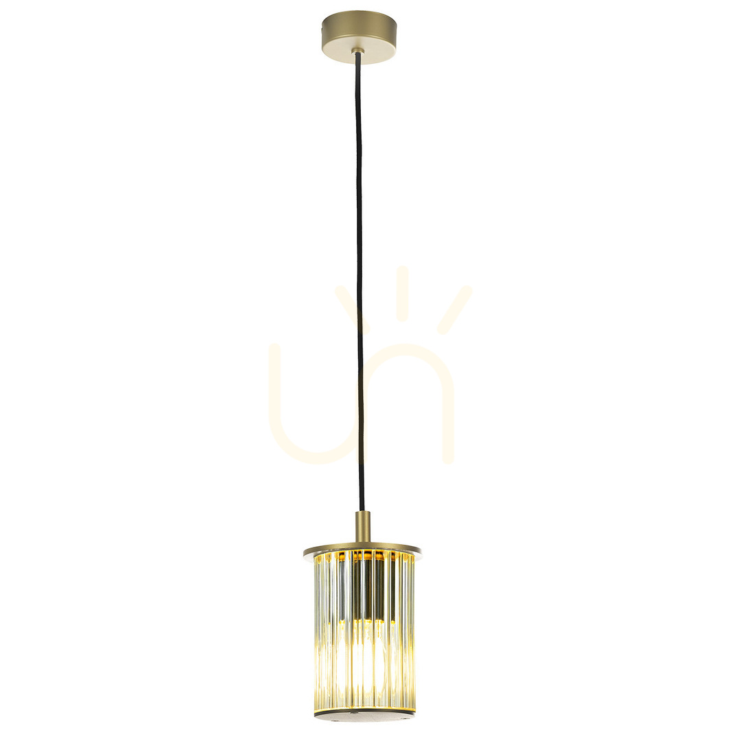 Pendant Light ARGON Norfolk Transparent Gold Fluted Glass IP44 E27 8755