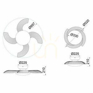 Mantra ALOHA 8233 chandelier with ceiling fan small 2
