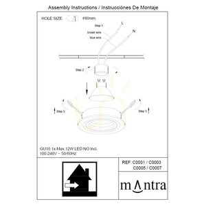 Mantra BASICO GU10 recessed luminaire C0005 small 15