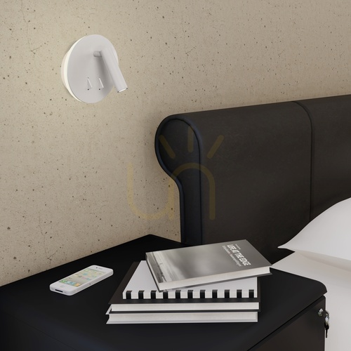 Check Mantra CAYMAN 6080 LED wall light with reading light, matt white, 3000 K