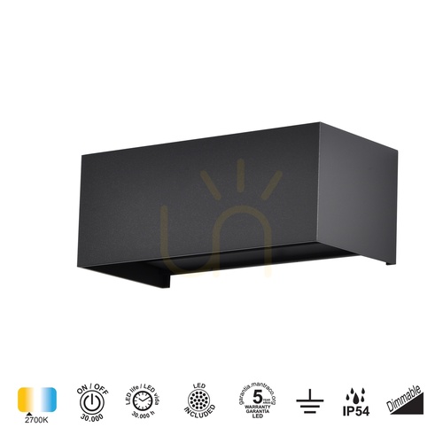 Check Mantra DAVOS 8607 outdoor LED wall light, black, 24 W, 2700 K