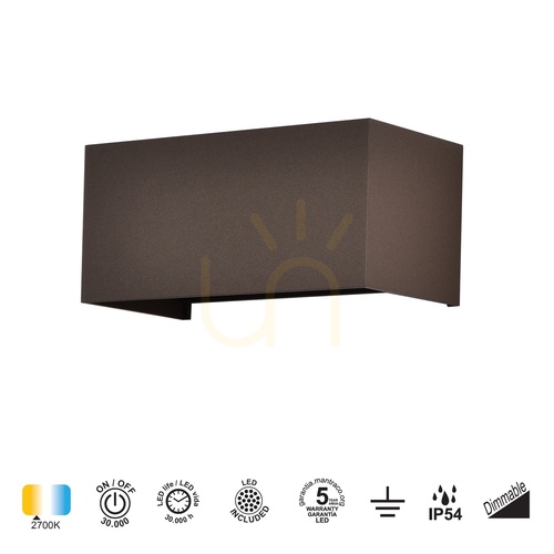 Check Mantra DAVOS 8608 Outdoor Wall Light Corten LED 24W 2700K IP54