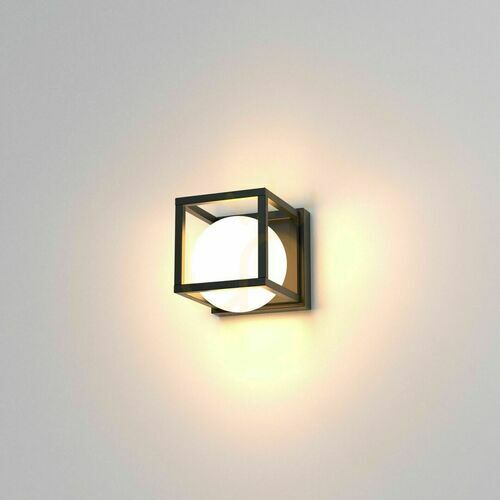 Check Mantra DESIGUAL 7616 wall light, black with white glass globe, 1×E27