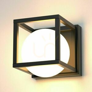 Mantra DESIGUAL 7616 wall light, black with white glass globe, 1×E27 small 0