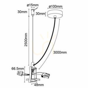 Mantra HANOK 7558 black intermediate connector with suspension cable for 7554/7555 modules small 2