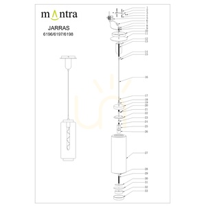 Mantra JARRAS 6196 pendant light – copper finish, glass, E27, Ø17.5 cm small 7