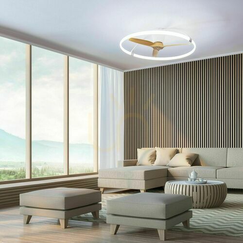 Check Mantra NEPAL 7532 white/beech ceiling fan with light LED 75 W 105 cm