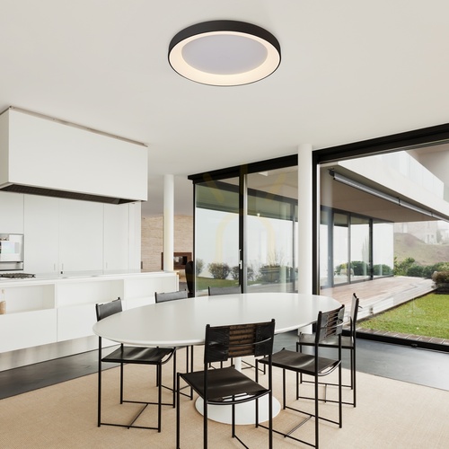 Check Mantra NISEKO II 8639 black LED ceiling light, 90 cm, with remote control