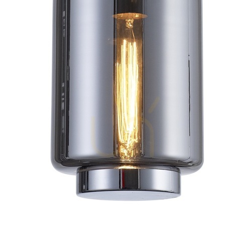 Check Pendant lamp Mantra Jarras 6200 chrome/graphite glass E27 Ø17.5 cm