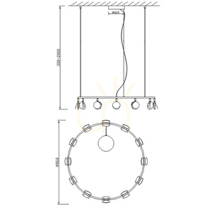 Mantra SHELL 7260 LED chandelier, gold, 86 cm, 3000 K small 5