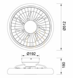 Mantra TURBO 8231 chandelier with ceiling fan small 2