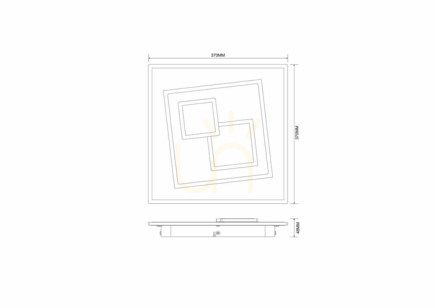 Zuma Line DUNK MS-3041S black and white LED ceiling light, 37 cm