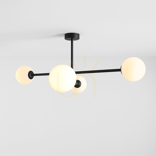 Check Aldex Pinne 4 ceiling light, black metal and glass, 1080PL_L1