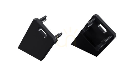 ALU plug LUMINES Sono black lacquered left with hole
