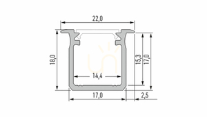 LUMINES LED profile type G RAL1923 matt. 2 m small 1