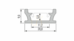 LUMINES LED profile type TERRA RAL1923 matt. 2 m small 1