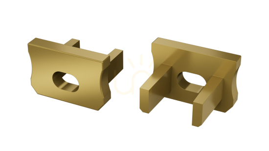 End cap for LED profile LUMINES X RAL1923 with hole