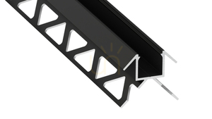 LUMINES CANTO perforated LED profile for tiles, black lacquered, 1 m small 0