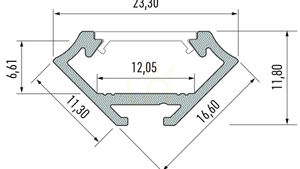 LUMINES LED profile type C RAL1923 matt. 1 m small 1