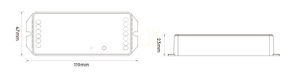 MiBoxer PR2 MONO/CCT LED strip controller, 12–48 V DC, 20 A, 2.4 GHz RF small 1